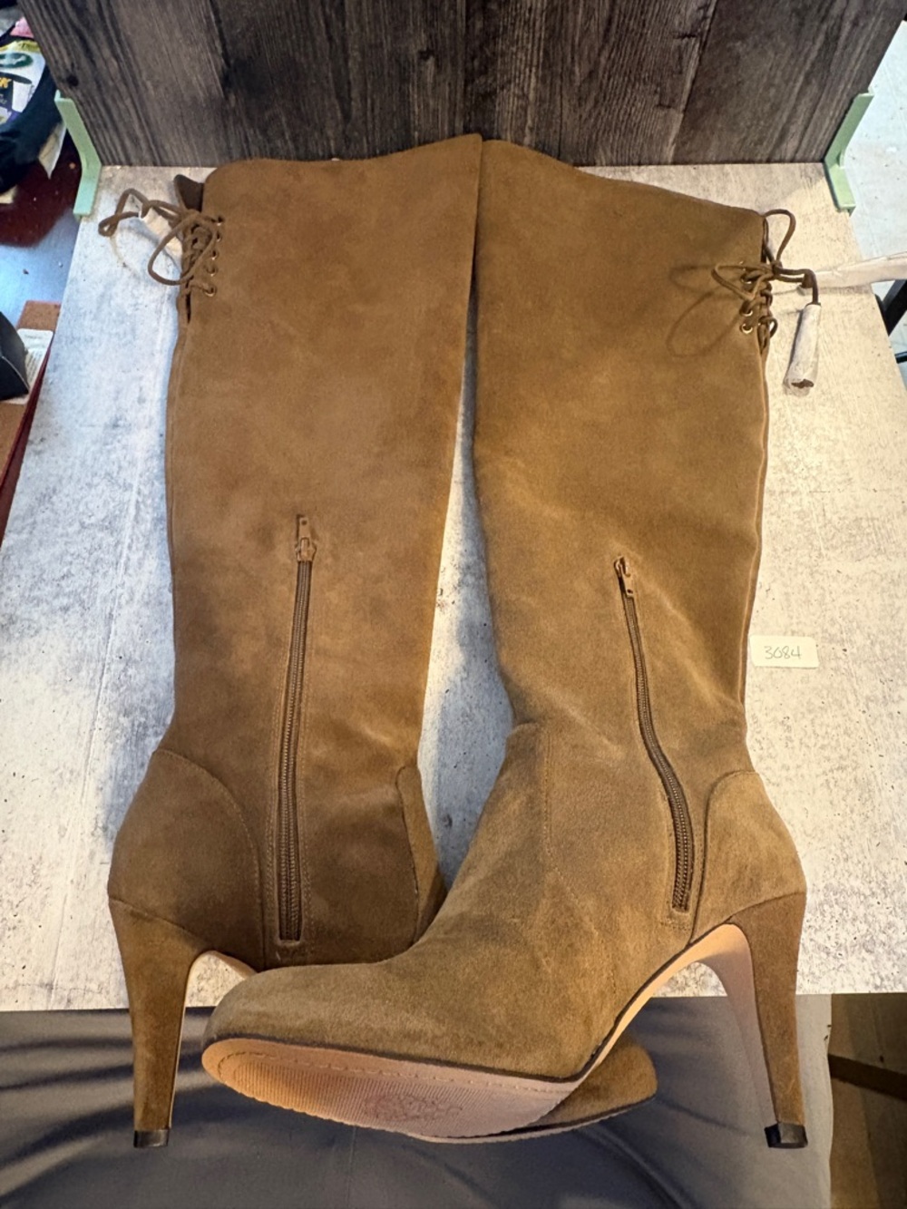 Vince Camuto Cherline Tall Knee High Boots Brown Suede NWOT/NIB Size 10